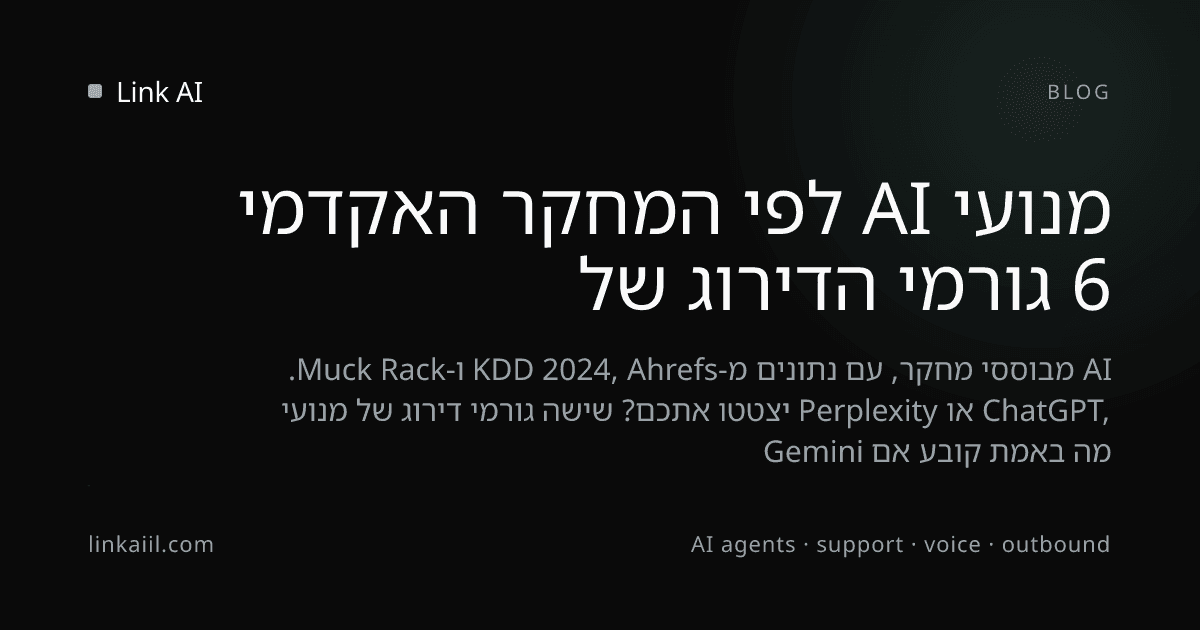 6 גורמי הדירוג של מנועי AI לפי המחקר האקדמי