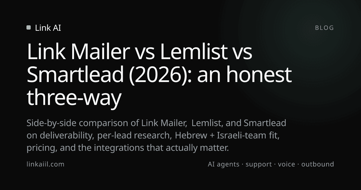 Link Mailer vs Lemlist vs Smartlead (2026): an honest three-way